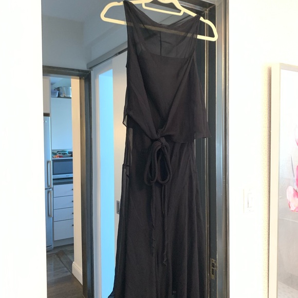 Price drop!! Prada black  chiffon mid-length dress - Picture 5 of 6